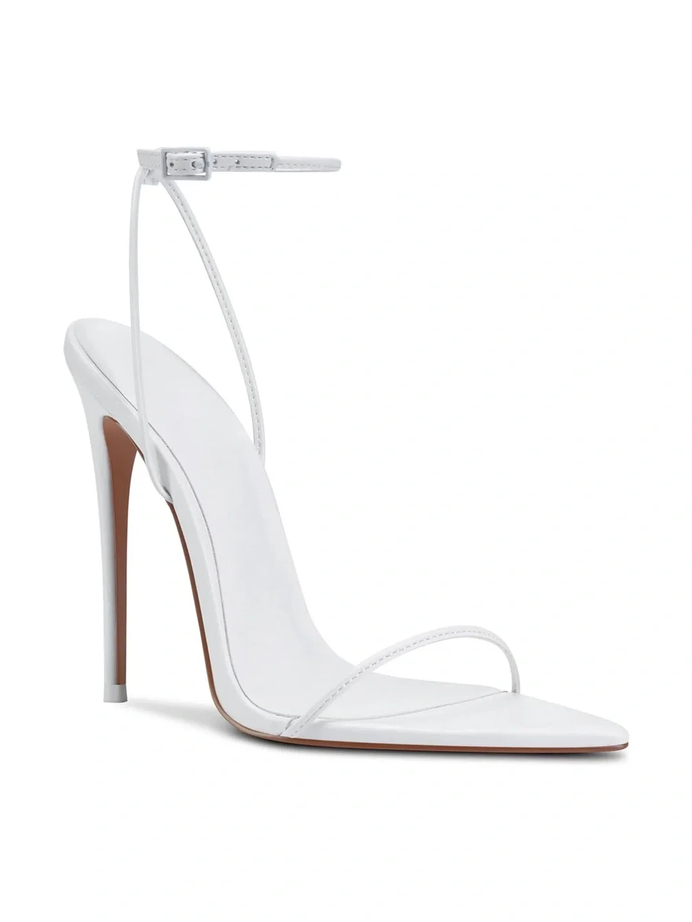 FEMME LA White Women's Pointed Ankle-Strap Heels